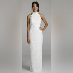 St. Tropez Cream Lace Halter Wedding Dress